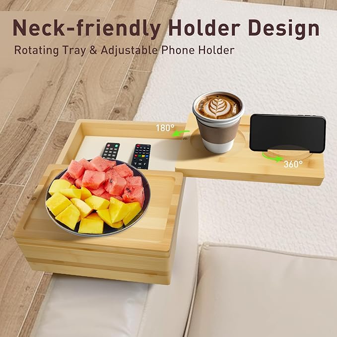 Bamboo Couch Arm Tray