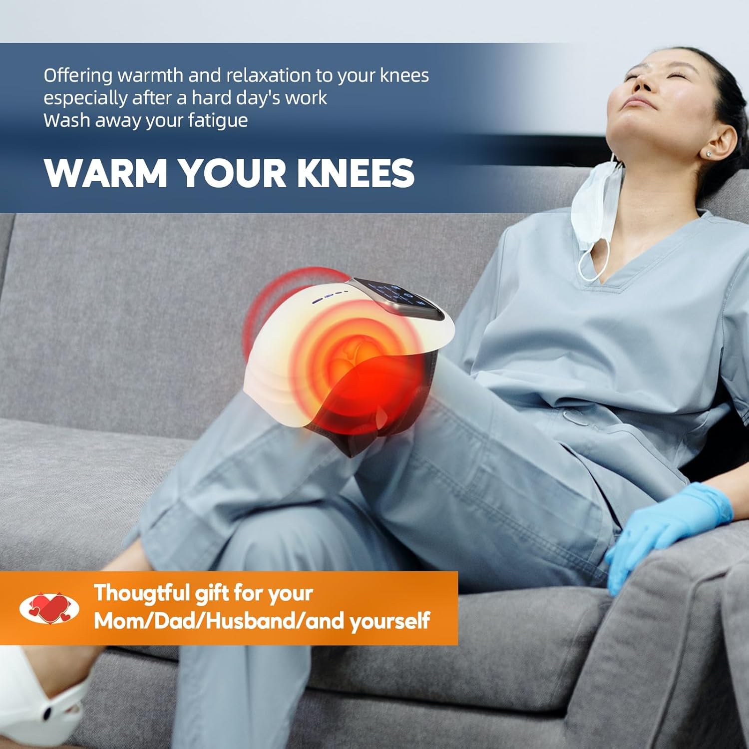 CUPILO 3-in-1 Heated Knee Massager with Vibration & Red Light Therapy – Portable Joint Pain Relief for Knees, Elbows & Shoulders